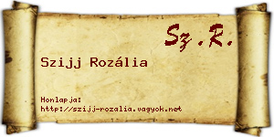 Szijj Rozália névjegykártya