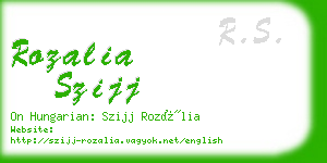 rozalia szijj business card